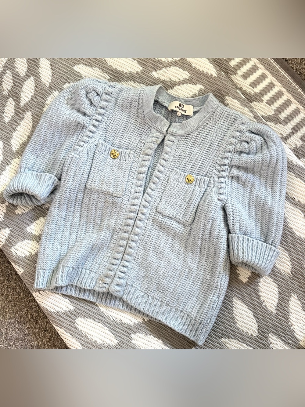 Light Blue Knit Cardigan Jacket for Kids